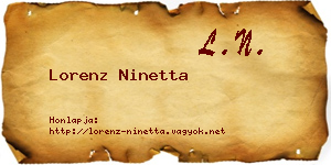 Lorenz Ninetta névjegykártya